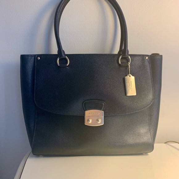 Coach Handbags - Coach Black Leather Tote Bag